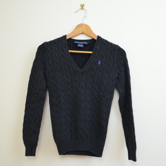 Ralph Lauren Sweaters - Black Ralph Lauren Sport Cable Knit Sweater